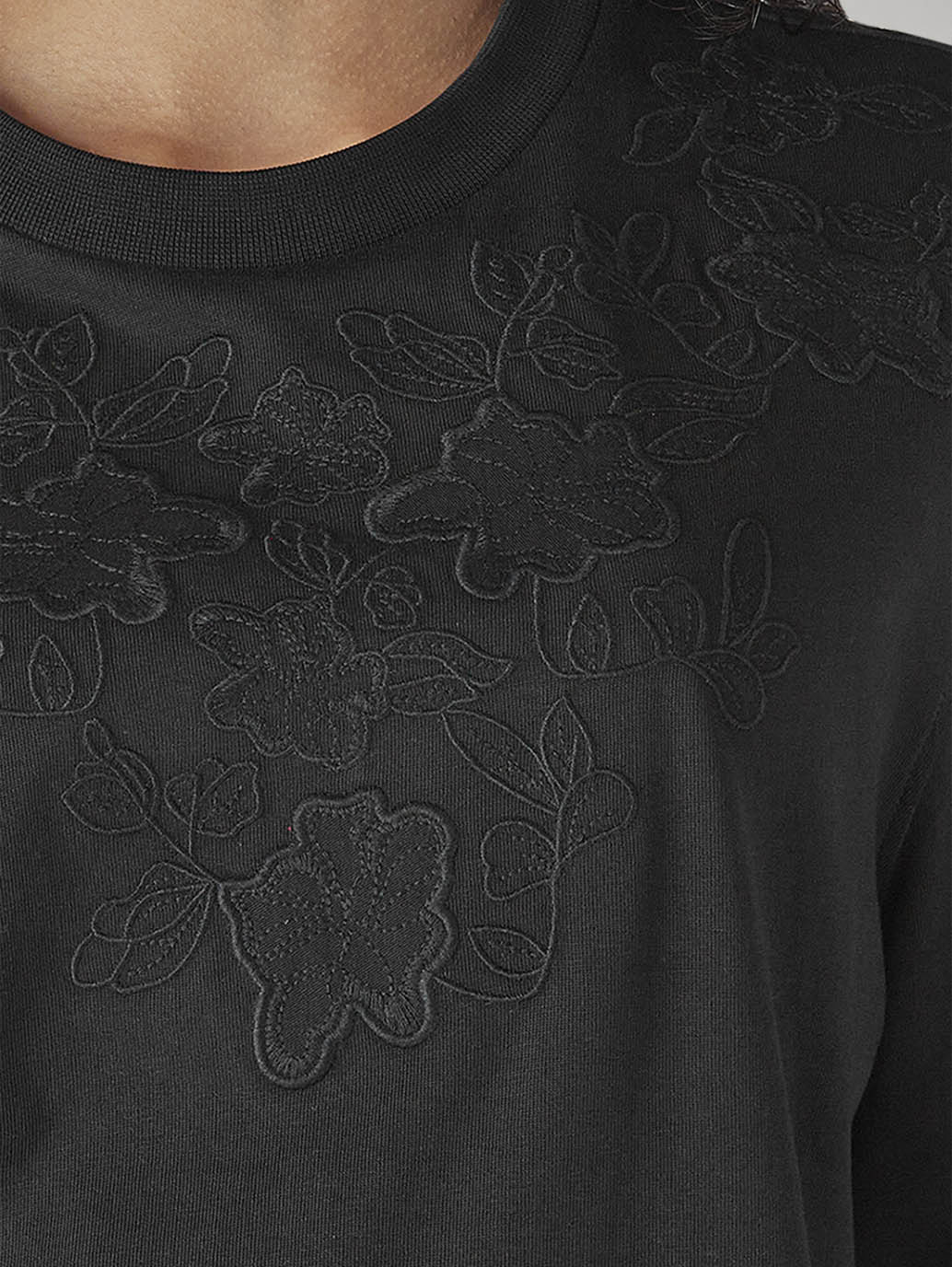 Women's Knitted Regular Fit T-Shirt - Detail View