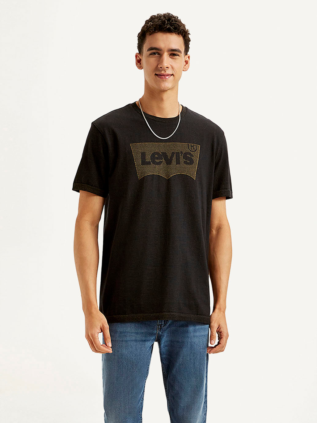 Men's Brand Logo Slim Fit T-shirt - Front View