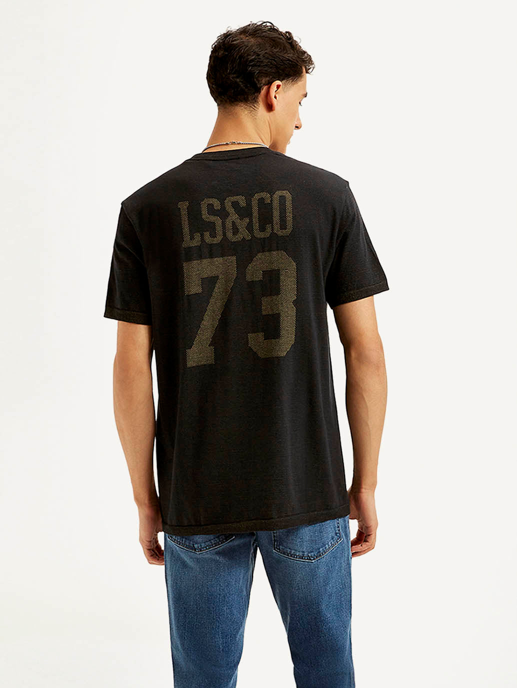 Men's Brand Logo Slim Fit T-shirt - Back View