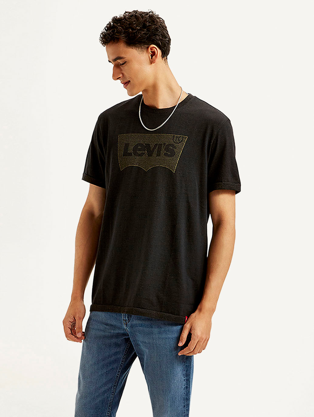 Men's Brand Logo Slim Fit T-shirt - Side View