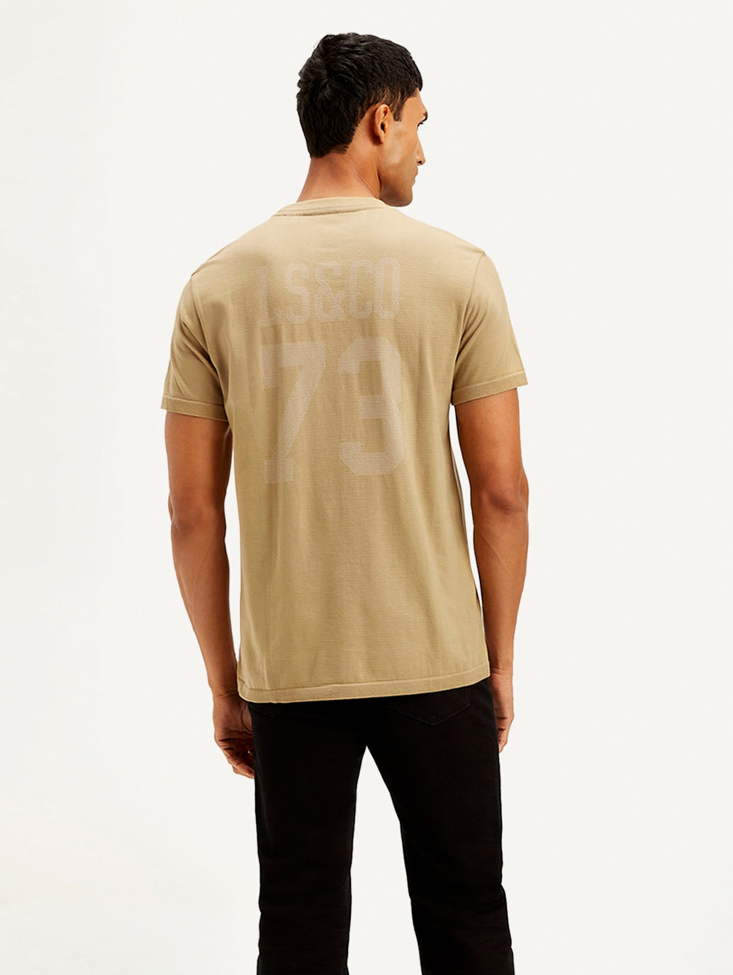 Men's Brand Logo Slim Fit T-shirt - Back View