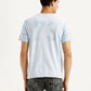 Men's Brand Logo Light Blue Slim Fit Seamless T-shirt - Back View