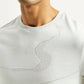 Men's Abstract White Slim Fit T-shirt - Detail View