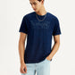 Men's Brand Logo Dark Blue Slim Fit Seamless T-shirt - Styleshot View