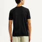 Men's Brand Logo Black Slim Fit Seamless T-shirt - Back View