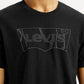 Men's Brand Logo Black Slim Fit Seamless T-shirt - Detail View