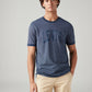 Men's Logo Printed Slim Fit Textured T-Shirt - Styleshot View
