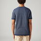 Men's Logo Printed Slim Fit Textured T-Shirt - Back View