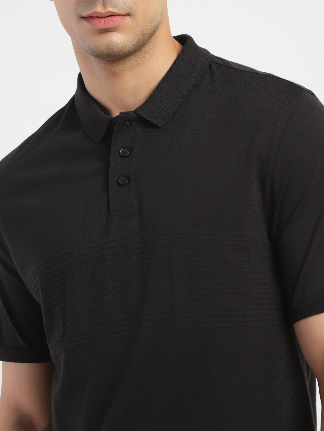 Men's Solid Polo T-shirt Black