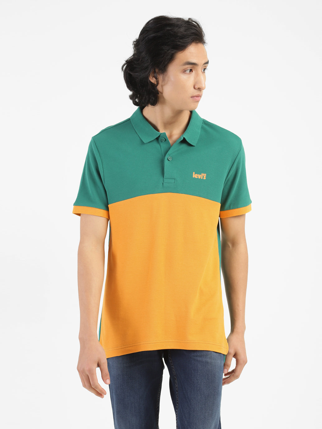 Green t shirt with collar best sale