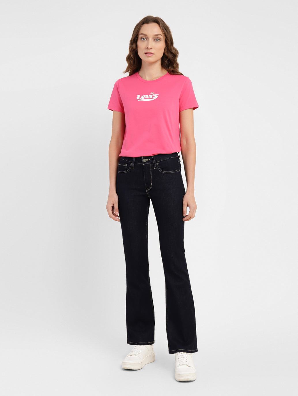 Women's 715 Navy Blue Flared Fit Mid Rise Jeans
