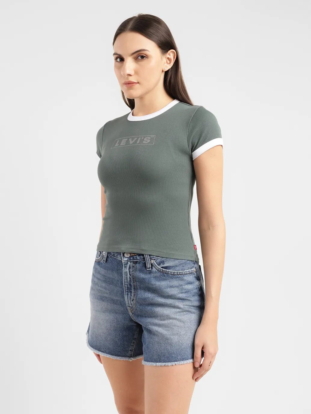 Women's Brand Logo Slim Fit T-shirt