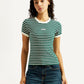 Women's Striped Slim Fit T-shirt - Front View