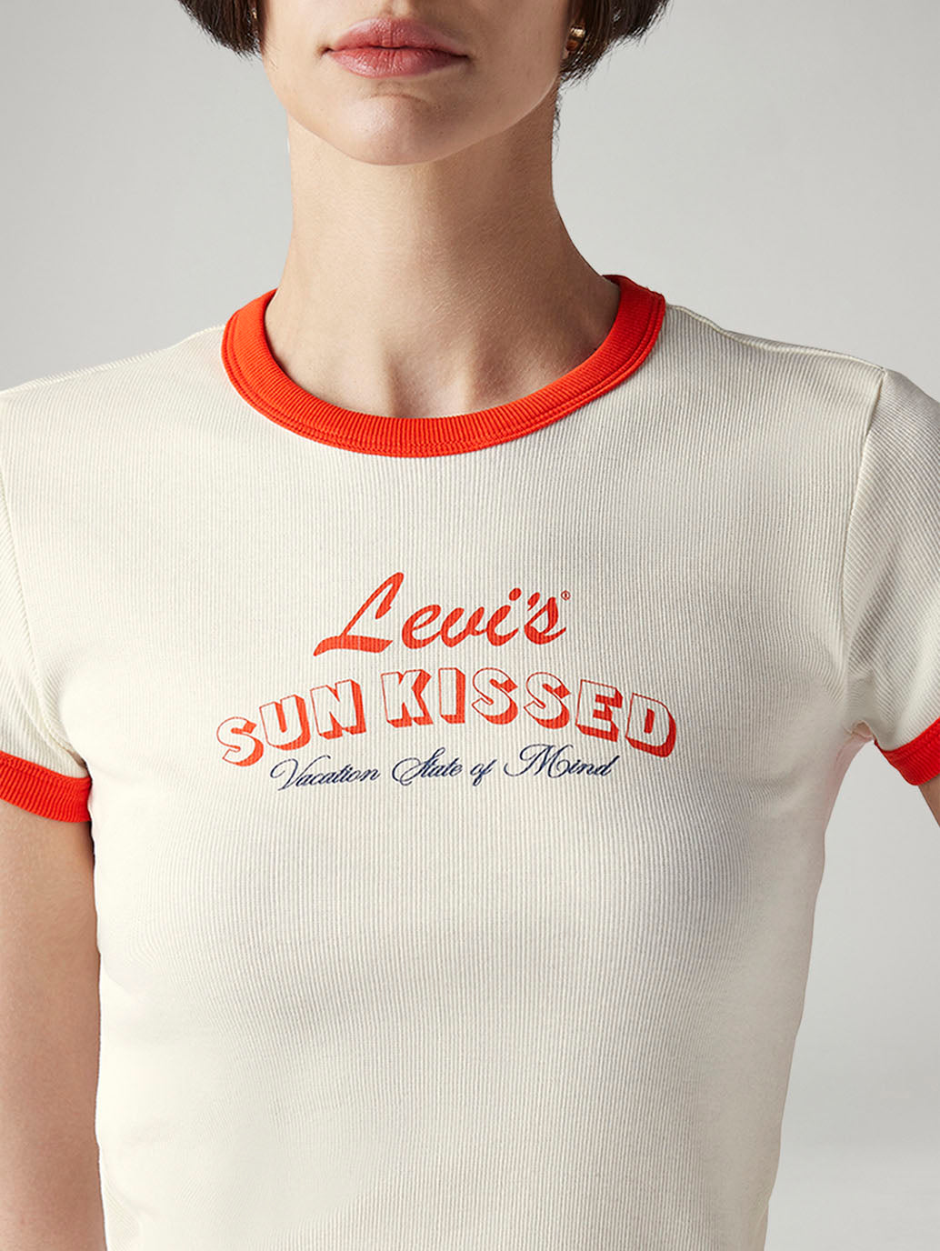 Women's Typography Printed Slim Fit T-Shirt - detail View