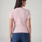 Women's Printed Slim Fit Ribbed T-Shirt - Back View