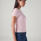 Women's Printed Slim Fit Ribbed T-Shirt - Side View