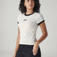 Women's Colorblock Slim Fit Ribbed T-Shirt - Side View
