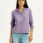 Women's Colorblock Lavender Hooded Sweatshirt - Styleshot View