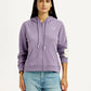 Women's Colorblock Lavender Hooded Sweatshirt - Front View