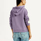 Women's Colorblock Lavender Hooded Sweatshirt - Back View