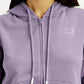 Women's Colorblock Lavender Hooded Sweatshirt - Detail View