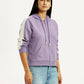 Women's Colorblock Lavender Hooded Sweatshirt - Side View