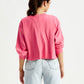 Women's Solid Pink Crew Neck Sweatshirt