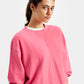 Women's Solid Pink Crew Neck Sweatshirt