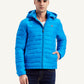 Men's Quilted Blue Hooded Puffer Jacket