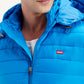 Men's Quilted Blue Hooded Puffer Jacket