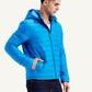 Men's Quilted Blue Hooded Puffer Jacket