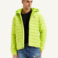 Men's Quilted Lime-Green Hooded Puffer Jacket