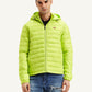 Men's Quilted Lime-Green Hooded Puffer Jacket