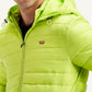 Men's Quilted Lime-Green Hooded Puffer Jacket