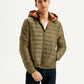 Men's Quilted Brown Hooded Puffer Jacket