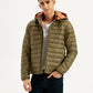 Men's Quilted Brown Hooded Puffer Jacket