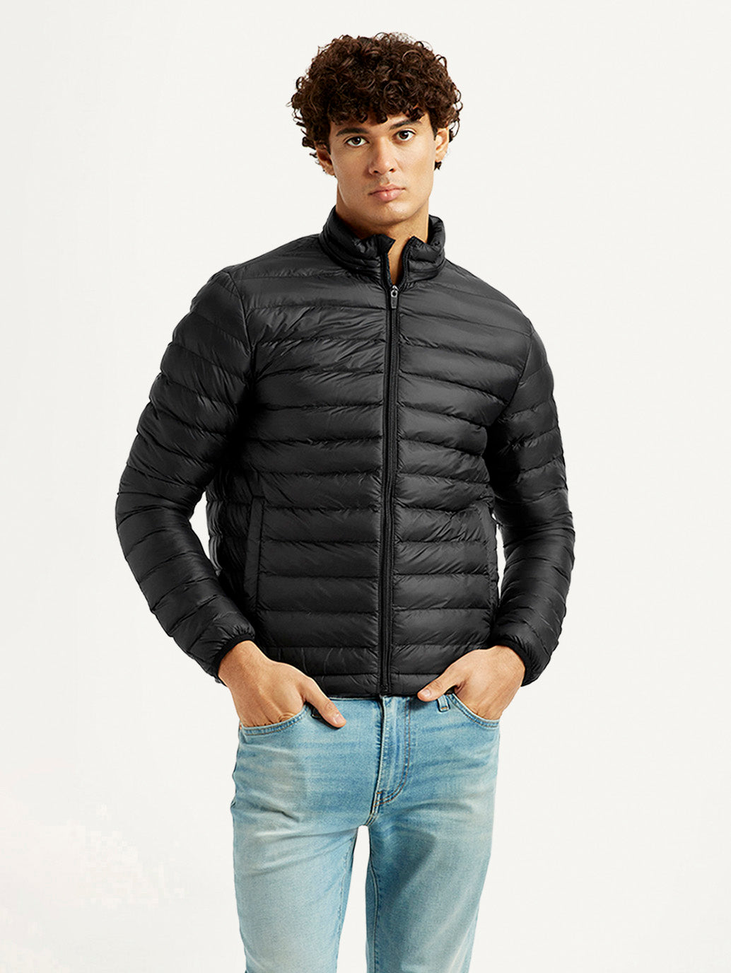 Men's Quilted Black Puffer Jacket