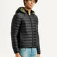 Men's Quilted Black Puffer Jacket - Side View