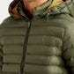 Men's Solid Olive Puffer Jacket - Detail View