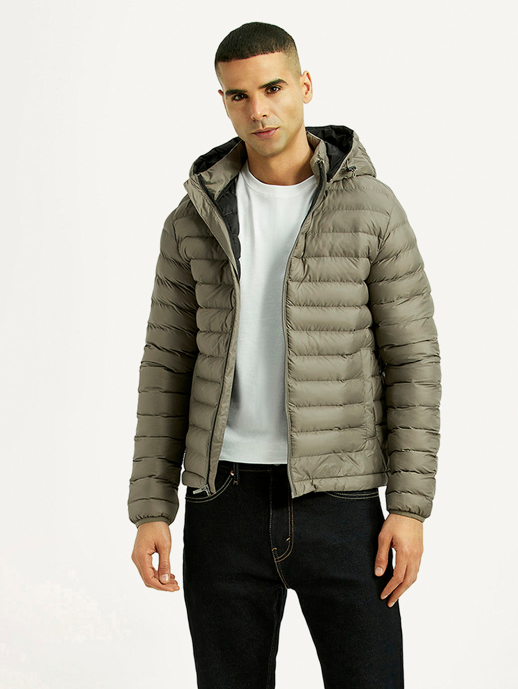 Men's Quilted Grey Puffer Jacket