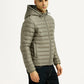 Men's Quilted Grey Puffer Jacket - Side View