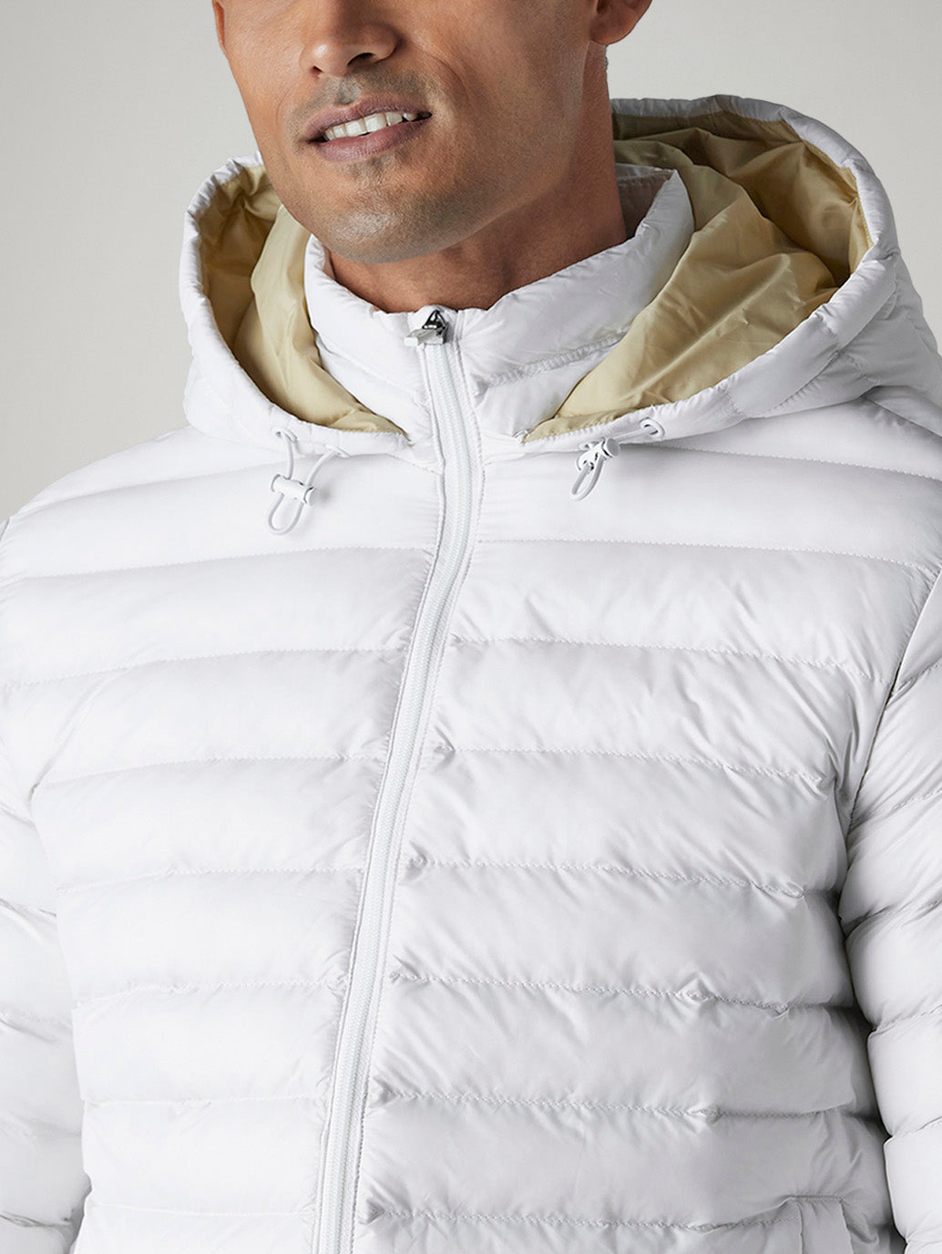 Men's Quilted Slim Fit Puffer Jacket - Detail View