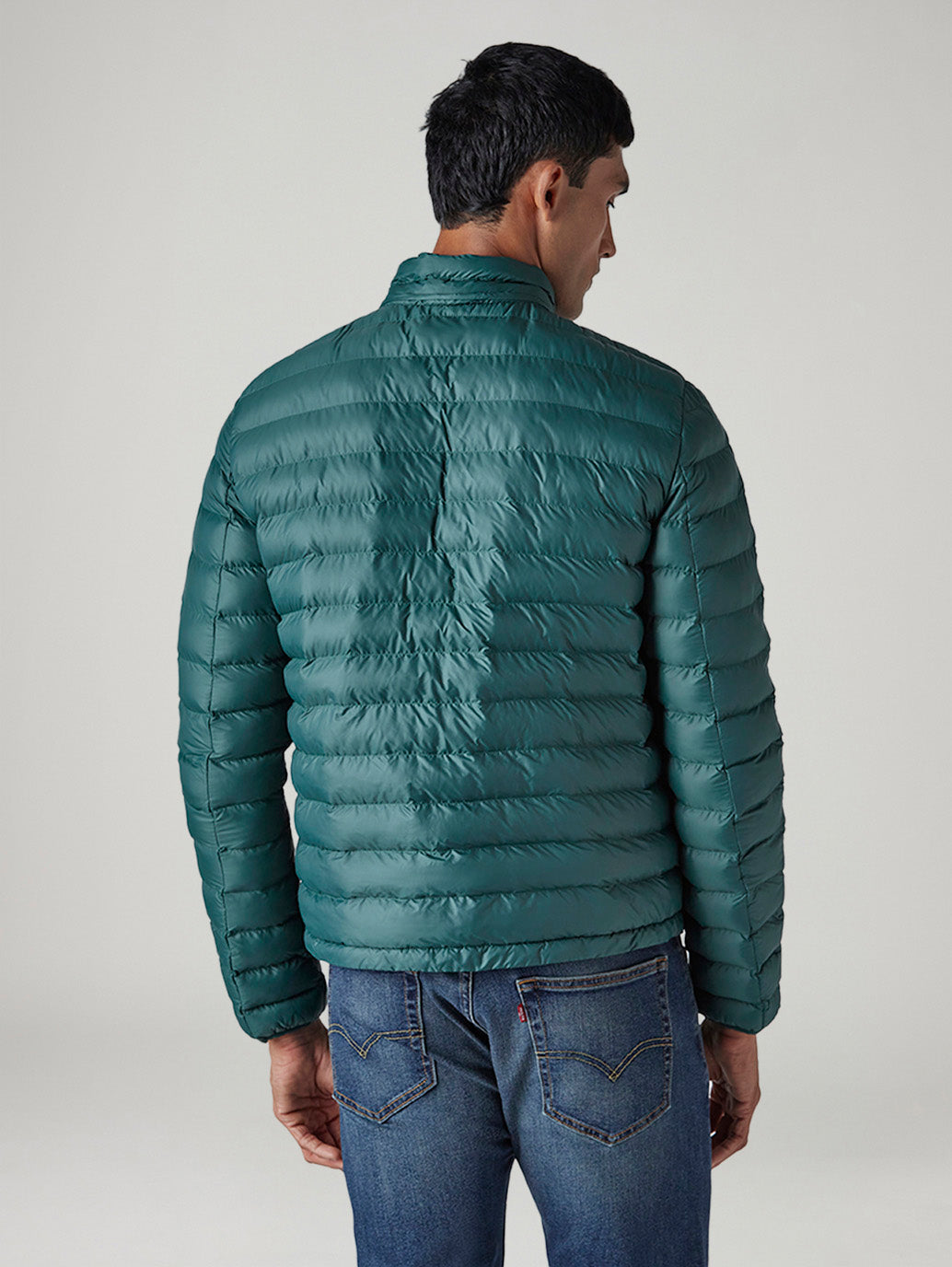 Men's Quilted Slim Fit Jacket - Back View