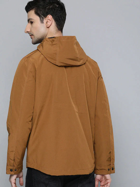 Men's Solid Hooded Jacket