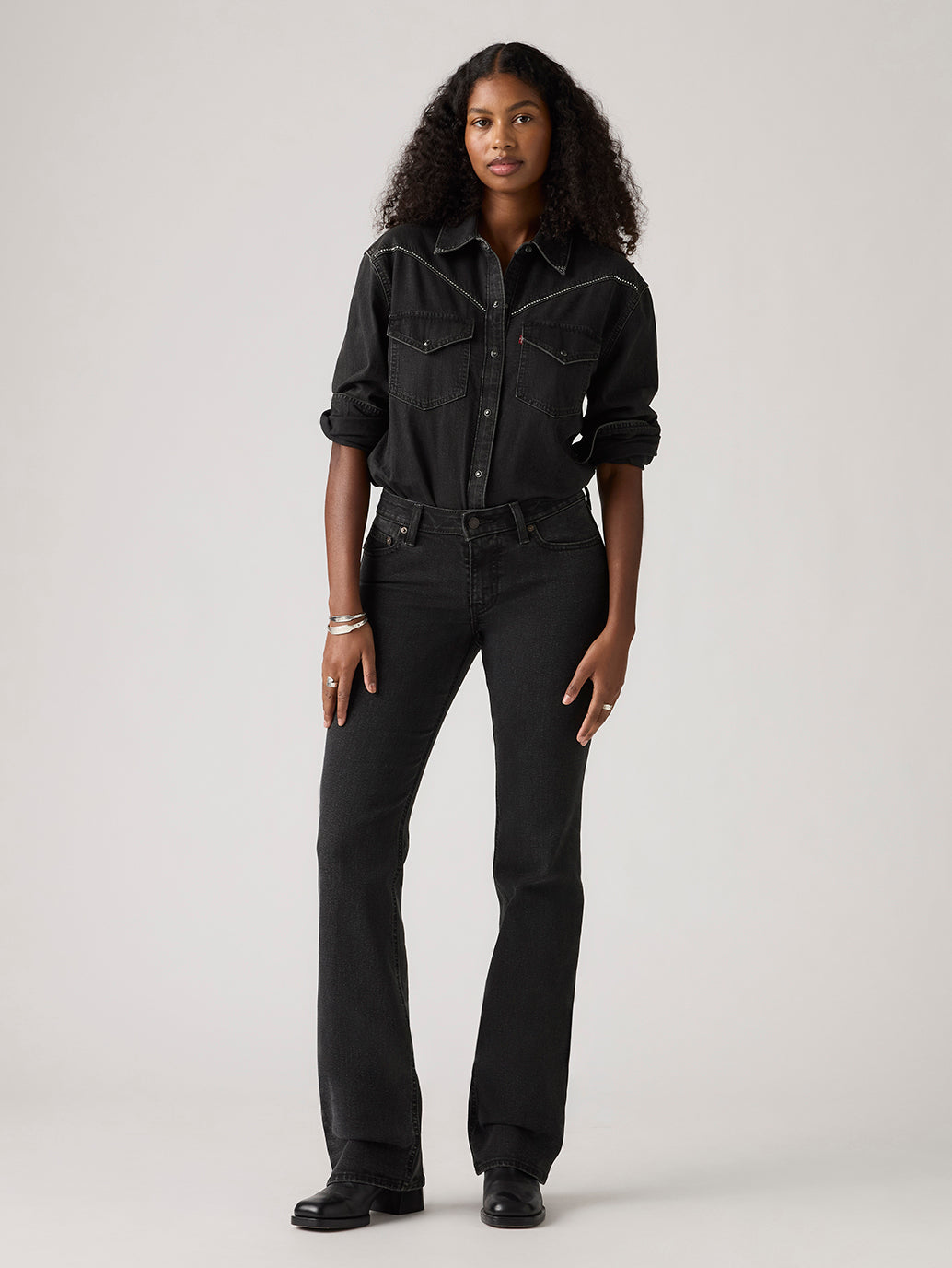 Women's Black Superlow Bootcut Fit Low Rise Jeans