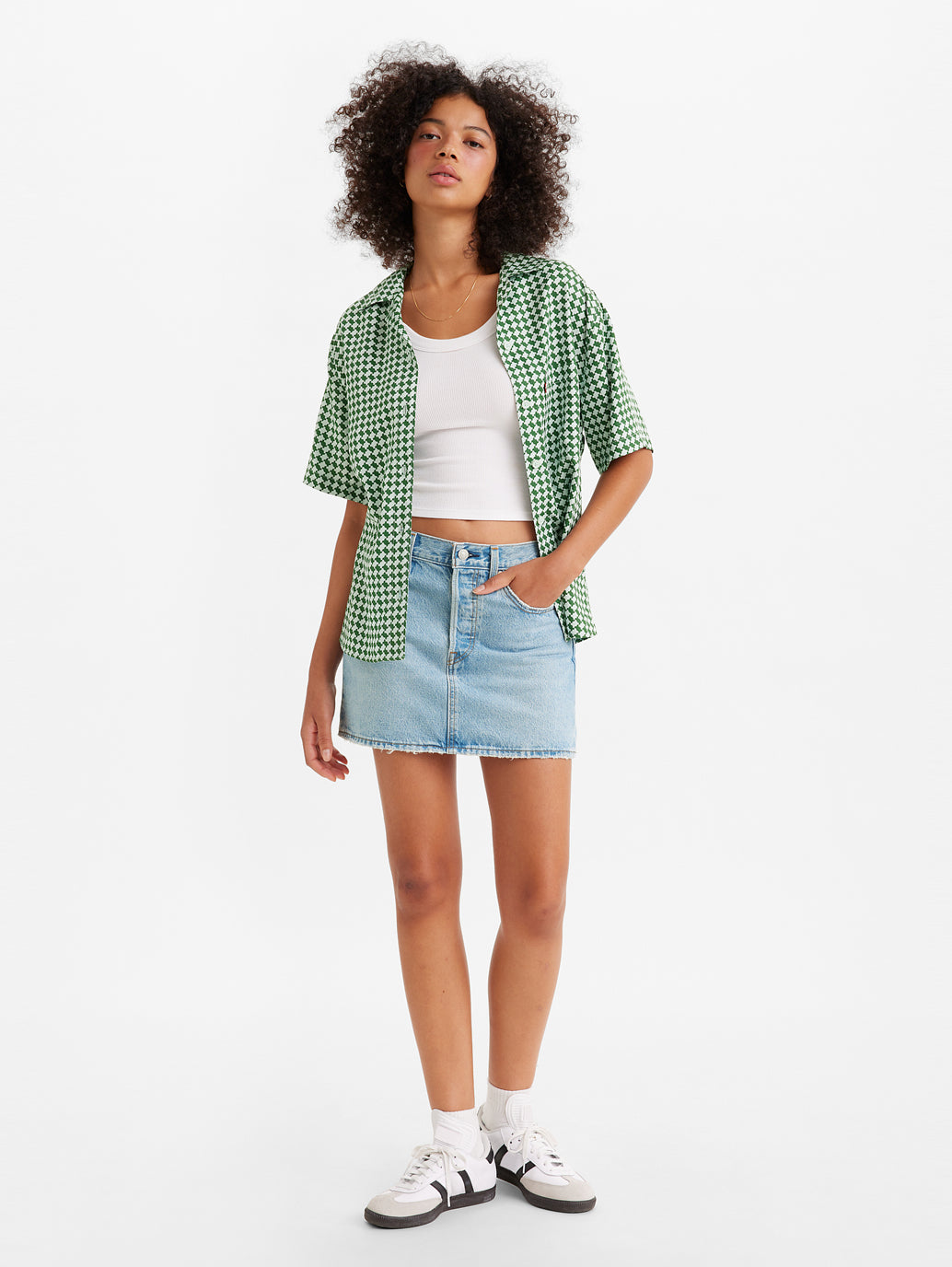 Women's High Rise Blue Regular Fit Skirt - Styleshot View