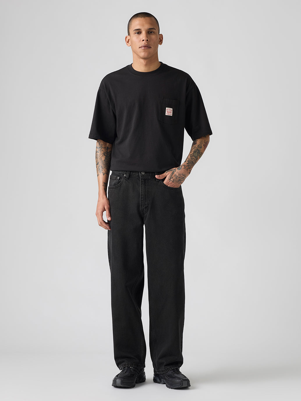 Men's 578 Black Loose Fit Mid Rise Jeans