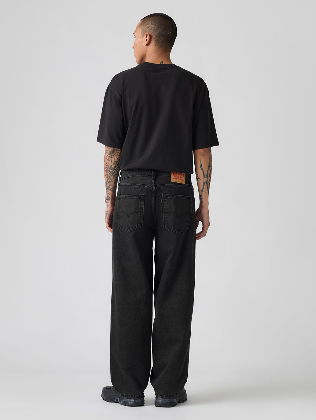 Men's 578 Black Loose Fit Mid Rise Jeans - Back View