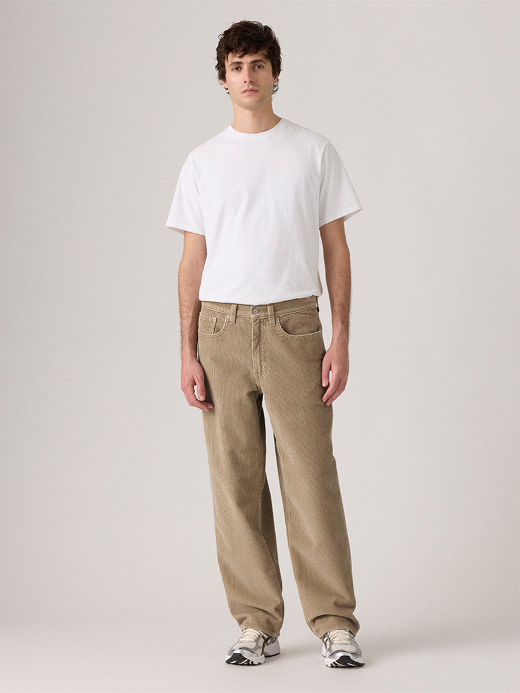 Men's 578 Beige Loose Fit Mid Rise Corduroy Jeans