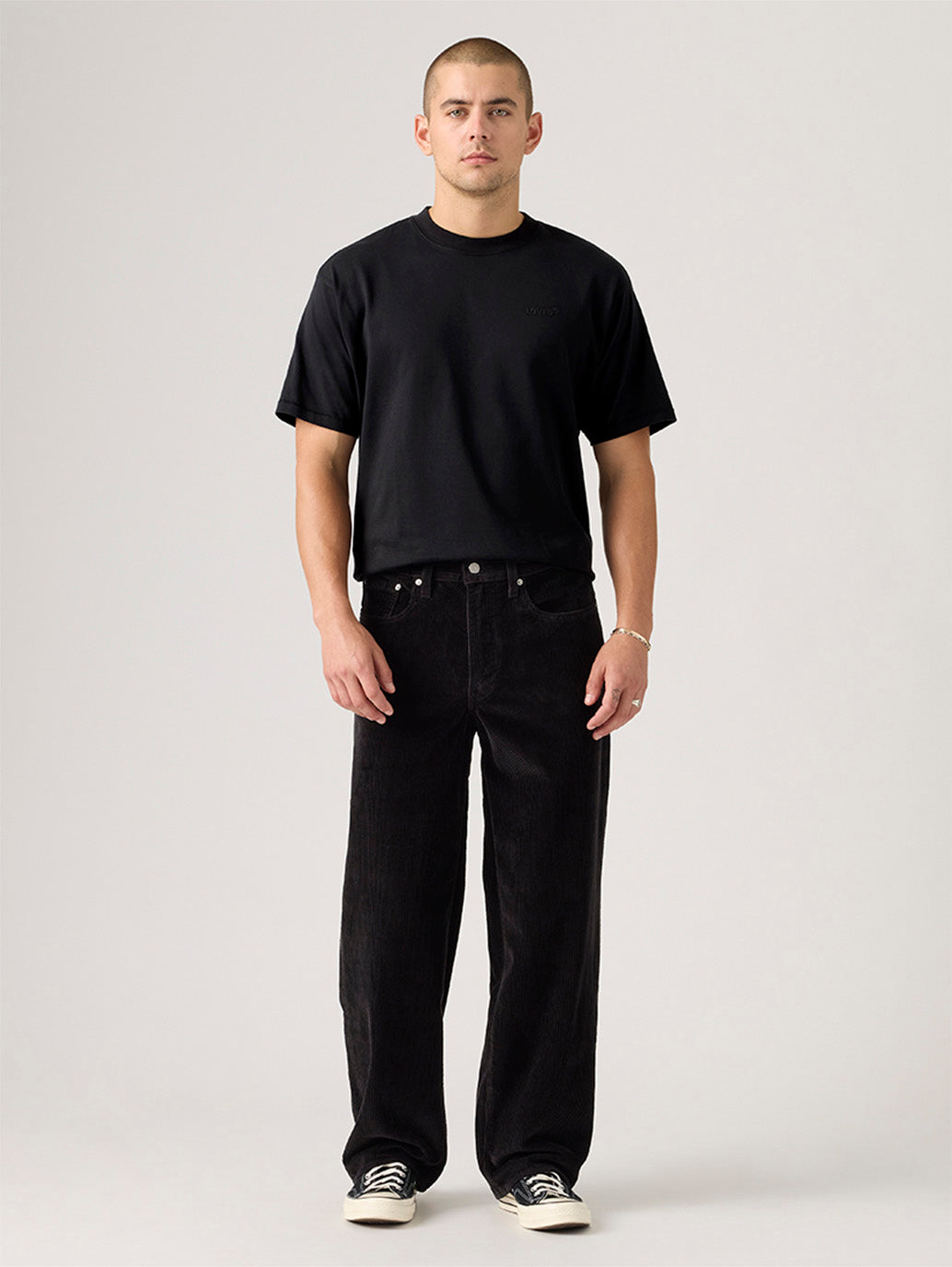 Men's 578 Black Loose Fit Mid Rise Corduroy Jeans
